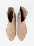 Botine bej din suede