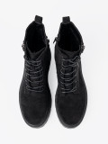 Botine negre cu aspect de velur