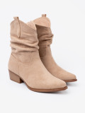Botine bej cu croi clasic