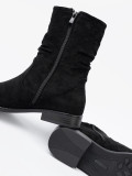 Botine negre clasice cu guler plisat