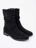 Botine negre clasice cu guler plisat