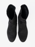 Botine negre clasice cu guler plisat