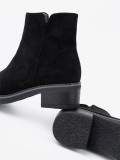 Botine simple negre pe toc confortabil