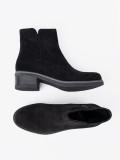 Botine simple negre pe toc confortabil