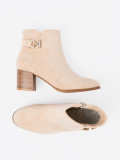 Botine elegante în culoare bej deschis