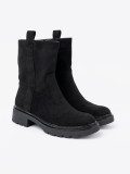 Botine elegante cu talpă groasă neagră