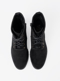 Botine negre confortabile cu vârf rotund