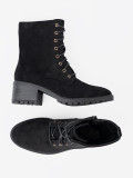 Botine negre confortabile cu vârf rotund