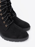 Botine negre confortabile cu vârf rotund