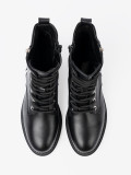Botine negre stilate cu detalii metalice