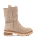 Botine minimaliste bej din suede moale