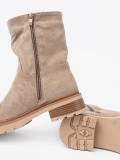 Botine minimaliste bej din suede moale