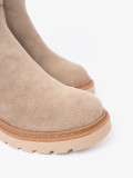 Botine minimaliste bej din suede moale