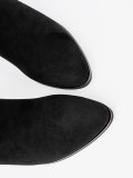 Botine negre din suede cu pliuri elegante
