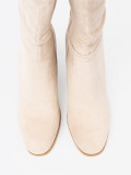 Botine bej deschis cu guler plisat