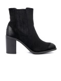 Botine negre din suede pe toc înalt