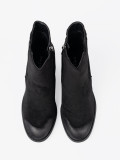 Botine negre din suede pe toc înalt