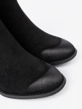 Botine negre din suede pe toc înalt