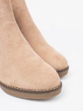 Botine bej pe toc mic și confortabil