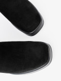 Botine elegante cu toc gros și inserții elastice