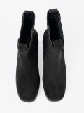 Botine elegante cu toc gros și inserții elastice