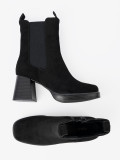 Botine elegante cu toc gros și inserții elastice
