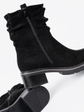 Botine negre cu pliere decorativă