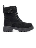 Botine negre cu cataramă și șnururi