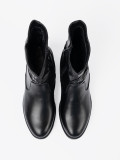 Botine negre confortabile cu pliuri