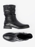 Botine negre confortabile cu pliuri