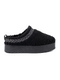 Cizme negre de zăpadă cu broderie decorativă