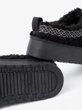 Cizme negre de zăpadă cu broderie decorativă