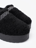Cizme negre de zăpadă cu broderie decorativă