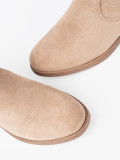 Botine bej cu guler plisat