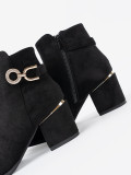 Botine negre cu cataramă elegantă