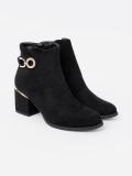Botine negre cu cataramă elegantă