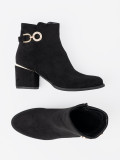 Botine negre cu cataramă elegantă