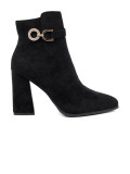 Botine elegante negre cu accent de bijuterie