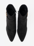 Botine elegante negre cu accent de bijuterie