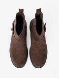 Botine elegante maro cu toc stabil