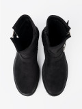 Botine negre moderne cu catarame argintii