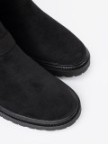 Botine negre moderne cu catarame argintii