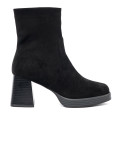 Botine elegante negre pe toc stabil