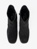 Botine elegante negre pe toc stabil