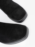 Botine elegante negre pe toc stabil