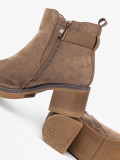 Botine bej elegante cu toc confortabil