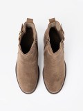 Botine bej elegante cu toc confortabil