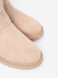 Botine bej elegante cu catarame decorative