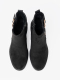 Botine negre cu cataramă pe toc stabil