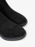 Botine negre cu cataramă pe toc stabil